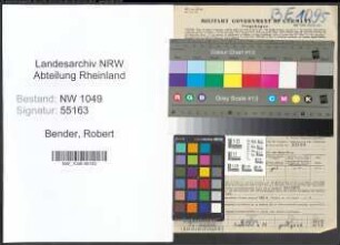 Entnazifizierung Robert Bender , geb. 12.12.1886 (Finanzbeamter)