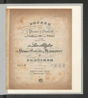 2: Sonate pour le piano et violon ou violoncelle ou flûte : op. 16