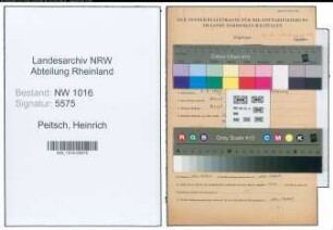 Entnazifizierung Heinrich Peitsch , geb. 03.09.1897 (Geschaeftsmann)