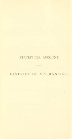 Statistical account of the District of Maimansinh