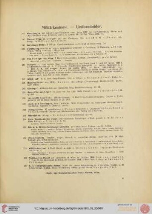 Militärkostüme. – Uniformbilder (Nr. 241-284)
