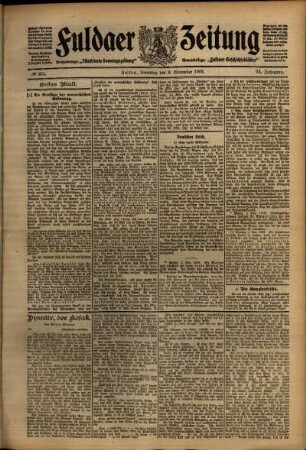 Erste Ausgabe vom Dienstag, den 03. November 1908.