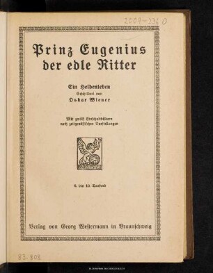 Prinz Eugenius der edle Ritter : ein Heldenleben