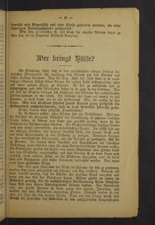 Wer bringt Hülfe?