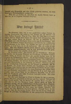Wer bringt Hülfe?