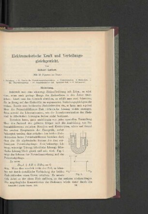 Elektromotorische Kraft und Verteilungsgleichgewicht.