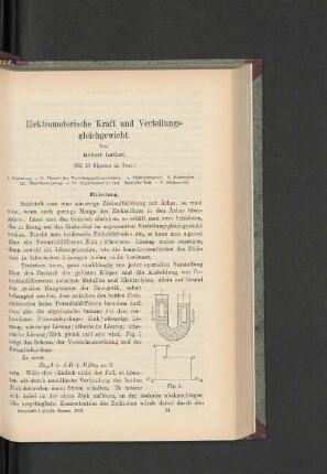 Elektromotorische Kraft und Verteilungsgleichgewicht.