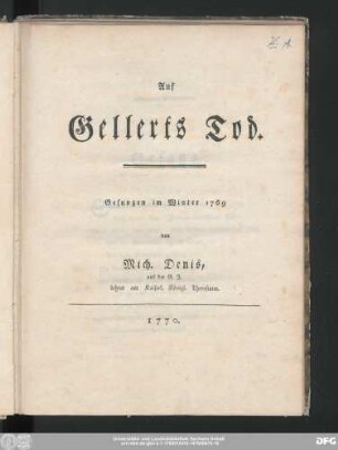 Auf Gellerts Tod