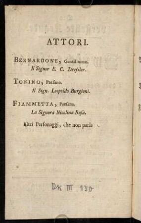 Attori/Personen