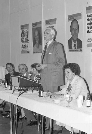 Abschlusskundgebung der Karlsruher CDU zur Landtagswahl Baden-Württemberg am 4. April 1976