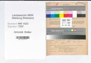 Entnazifizierung Walter Schmidt , geb. 31.10.1905 (Stadtoberinspektor)