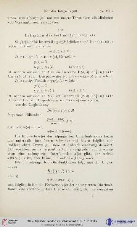 § 2. Definition des bestimmten Integrals