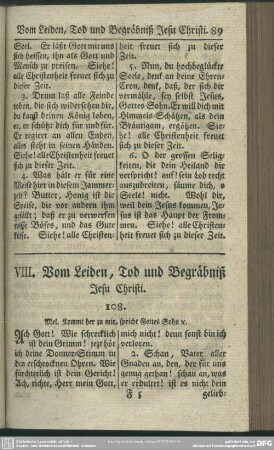 VIII. Vom Leiden, Tod und Begräbniß Jesu Christi