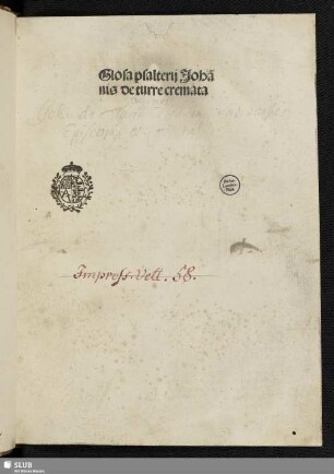 [Stempel] Kurfürstliche Bibliothek (Dresden)