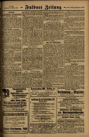 Zweite Ausgabe vom Mittwoch, den 26. Februar 1919.