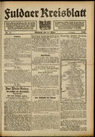 Ausgabe vom Mittwoch, den 27. März 1918.