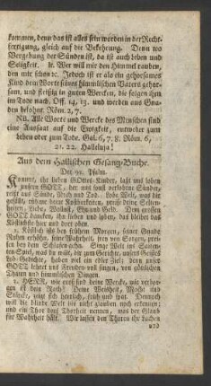 Aus dem Hallischen Gesang-Buche. Der 92. Psalm