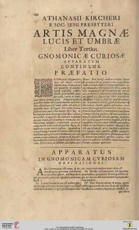 Liber Tertius: Gnomonicæ curiosæ apparatum continens