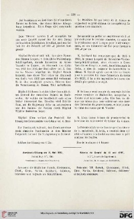 Vorstands-Sitzung am 13. Mai 1897 / Séance du Comité du 13 mai 1897