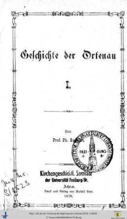 Band I: Geschichte der Ortenau