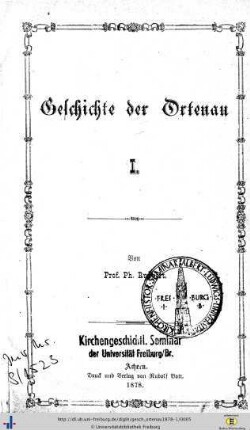 Band I: Geschichte der Ortenau