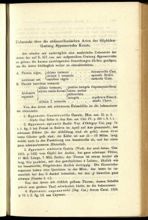 Uebersicht über die südamerikanischen Arten der Silphiden-Gattung Hyponecrodes Kraatz