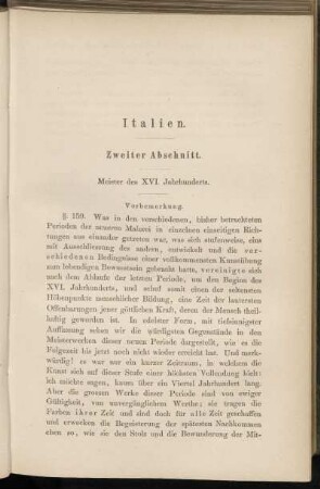 Italien. Zweiter Abschnitt. Meister des XVI. Jahrhunderts.