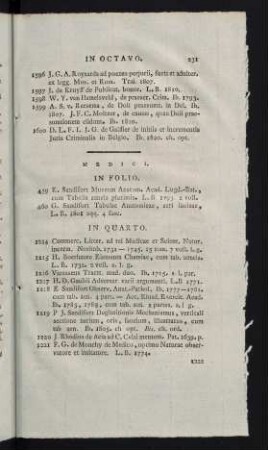 231-240, Medici - Philos,. Phys., Mathem., Astron., Hist. Natur. Script., Item Botanici