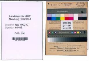 Entnazifizierung Karl Orth, geb. 09.05.1887 (Prokurist)