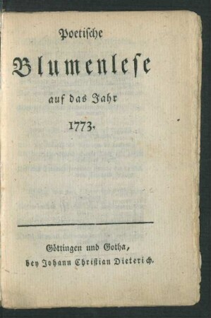 1773: Musen Almanach