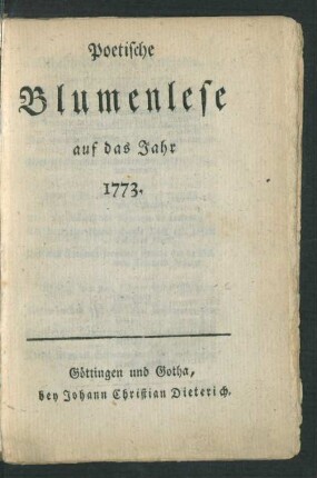 1773: Musen Almanach