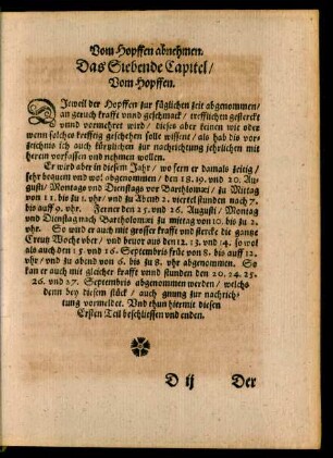 Das Siebende Capitel/ Vom Hopffen.