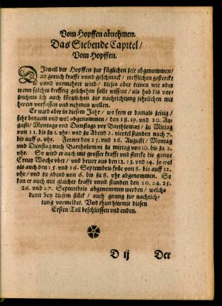 Das Siebende Capitel/ Vom Hopffen.