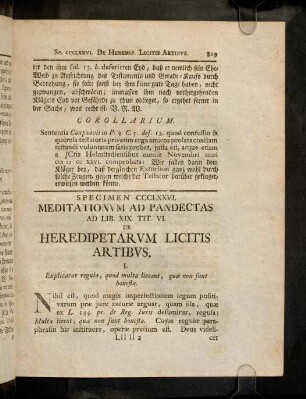 819-841, Sp. 376. De Heredipetarum licitis artibus