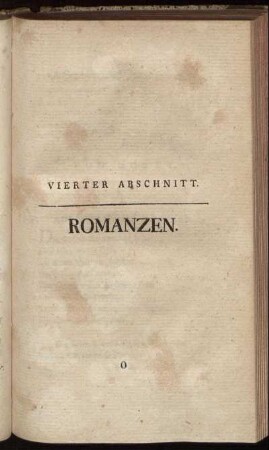 Vierter Abschnitt. Romanzen.