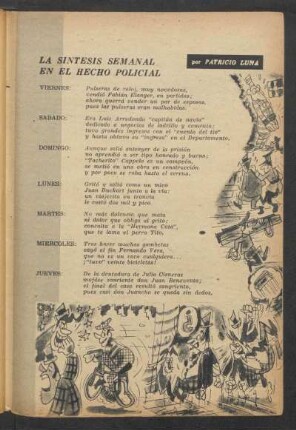 La sintesis semanal en el hecho policial