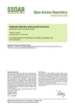 National identity and social inclusion