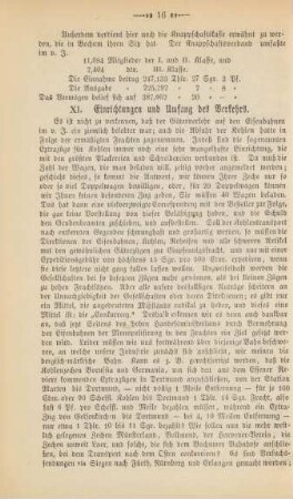 XI. Einrichtungen und Umfang des Verkehrs.