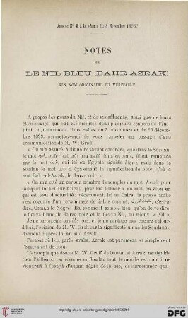 3.Ser. 6.1895: Notes sur le Nil bleu (Bahr Azrak) : son nom originaire et véritable