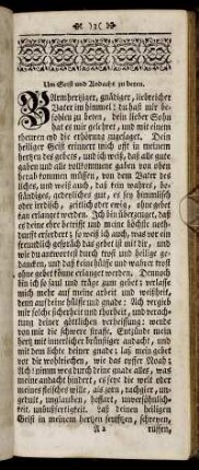 Um Geist und Andacht zu beten. - Danck- Gebeth nach der Beicht.