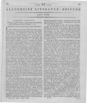 Tholuck, A.: Commentar zu dem Evangelio Johannis. Hamburg: Perthes 1827 (Beschluss der im vorigen Stück abgebrochenen Recension)