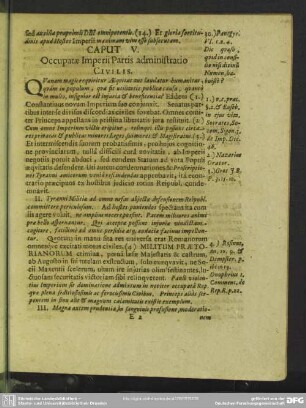 Caput V. Occupatae Imperii Partis administratio