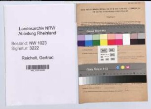 Entnazifizierung Gertrud Reichelt , geb. 22.07.1900 (Regierungsraetin)