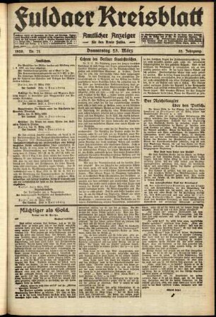 Ausgabe vom Donnerstag, den 25. März 1920.