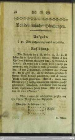 Von den einfachen Gleichungen