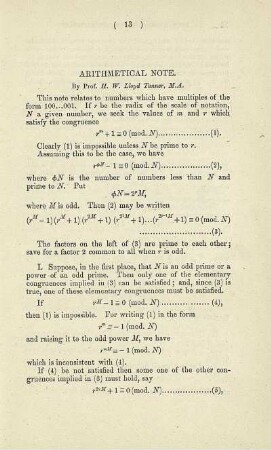 Arithmetical note.