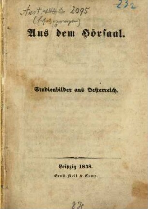 Aus dem Hörsaal : Studienbilder aus Österreich