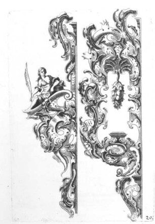 Ornamente "Knorpelwerk" : Ornamente "Knorpelwerk". Kupferstich; 29,0 x 19,0 cm. Dresden: Kupferstich-Kabinett in B 1155m,2, Seite 20