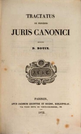 Tractatus de principiis iuris canonici