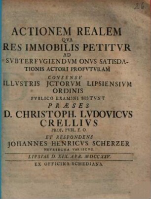 Actionem Realem Qva Res Immobilis Petitvr Ad Svbterfvgiendvm Onvs Satisdationis Actori Profvtvram